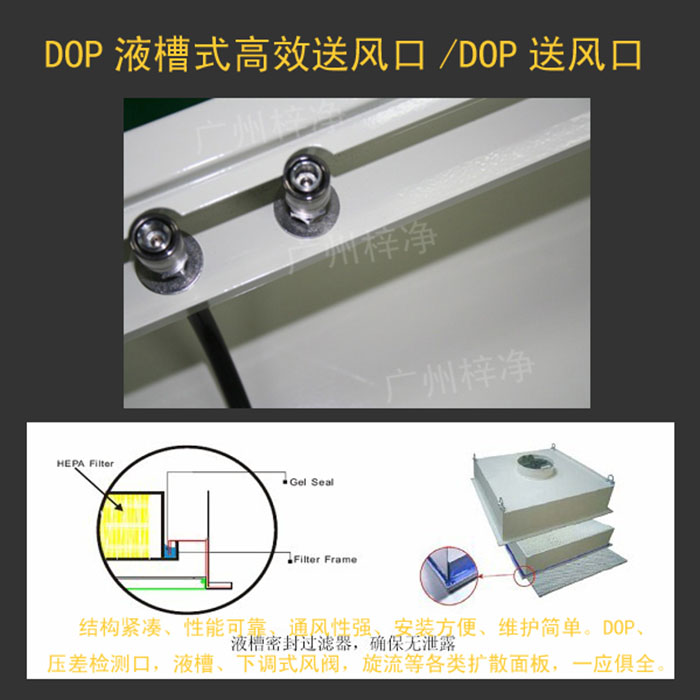 DOP液槽式高效送风口局部特写